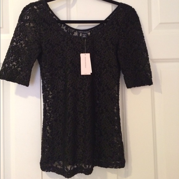 NWT Sexy Banana Republic black lace top
