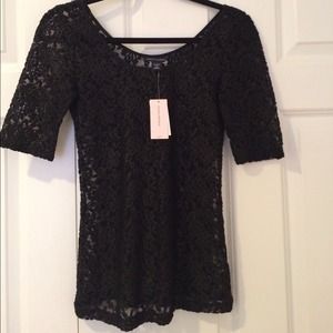 NWT Sexy Banana Republic black lace top