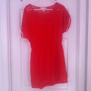 Orange summer dress with cutout design