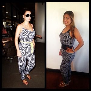 Black & white zig zag jumpsuit