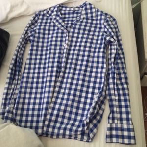 Gap blue and white plaid button down.