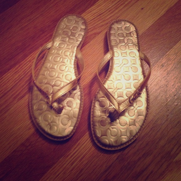 SOLD!!!!! Gold Coach sandals