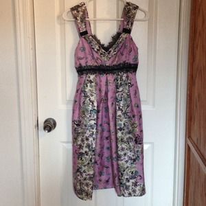 Nanette Lepore silky floral and lace dress