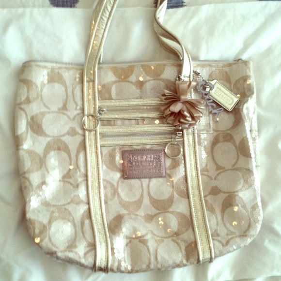 Coach Poppy Glam tote with sequins 14536