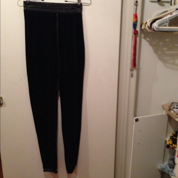 Dark blue velvet sweatpants