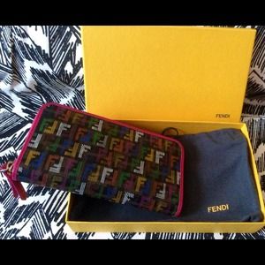 FENDI ZUCCA zip around wallet