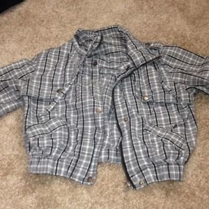 Cropped flannel jacket