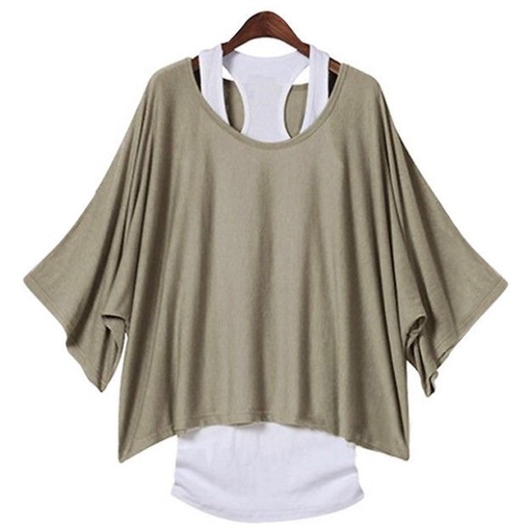 Tan Batwing Top XXL