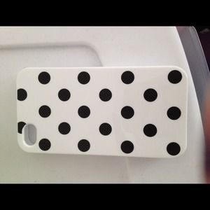 Iphone 4/4s Black white polka dots case
