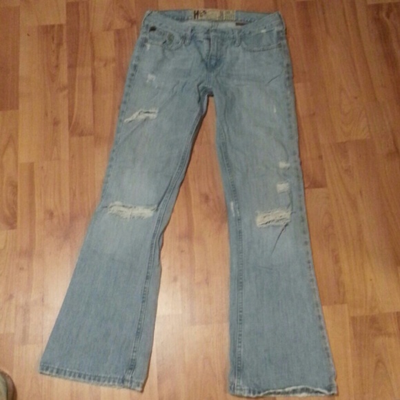 Hollister destroyed flare jeans
