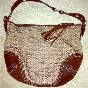 Coach Soho signature Hobo brown large shoulder bag