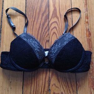 32a push up black lace bra