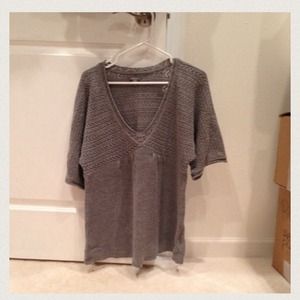 Grey sweater. Loose kimono sleeves.