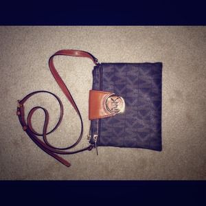 Michael kors large Fulton logo crossbody brown