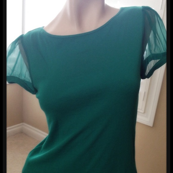 Alice + Olivia Sheer Sleeve Tee - Picture 2 of 3