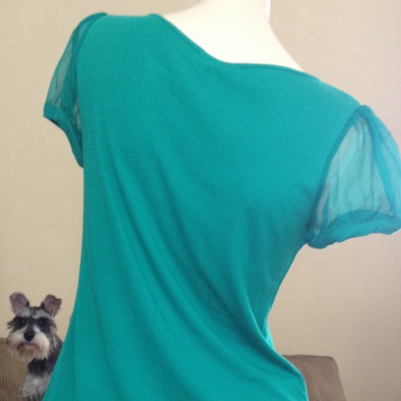 Alice + Olivia Sheer Sleeve Tee - Picture 3 of 3
