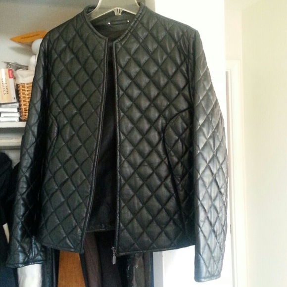 Black leather jacket.