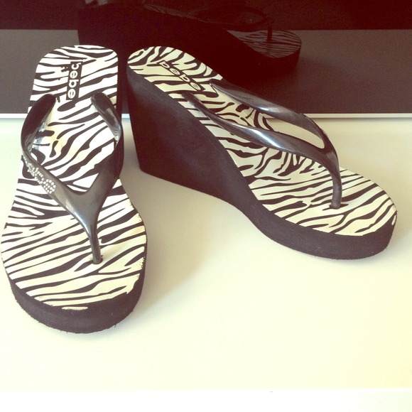 Bebe Wedge Flip-Flops