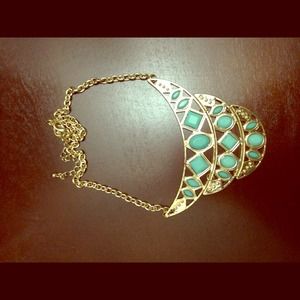 Forever 21 Gold and Teal necklace.