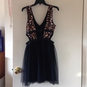 Cheetah and tule skirt dress