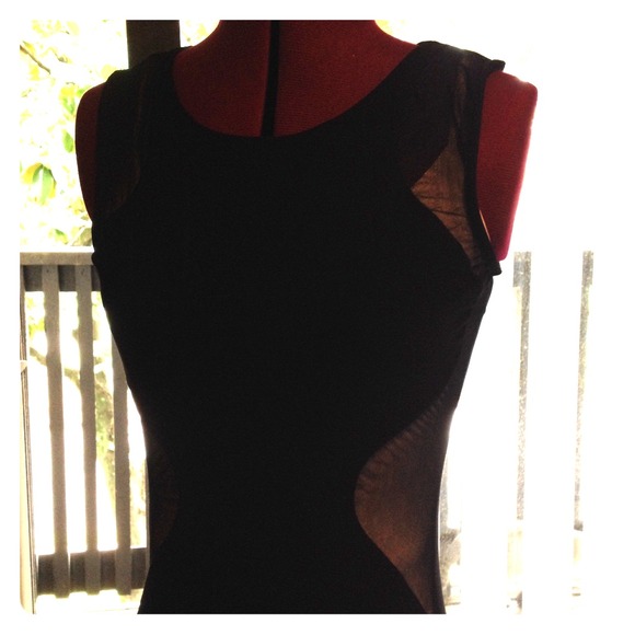 Black MiniDress with Sheer Panel Sides