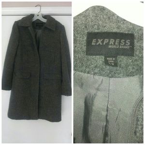 EXPRESS gray wool trench size 7/8