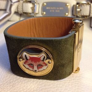 ❌Sold❌Tory Burch Suede Fox Coin Cuff Bracelet NWOT