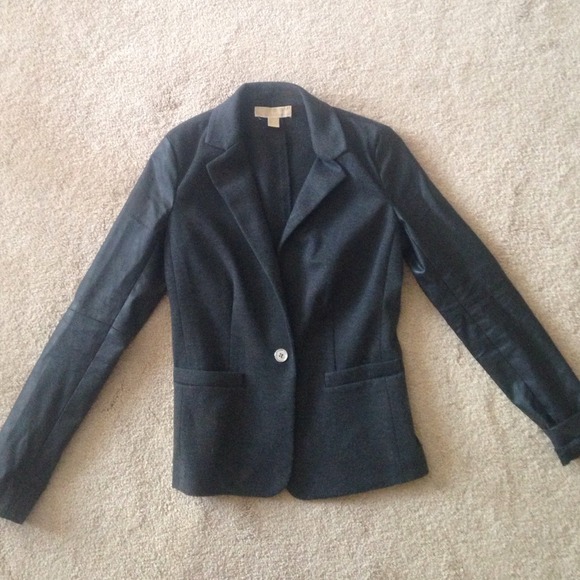 Michael Kors leather and cotton blazer - Picture 1 of 3