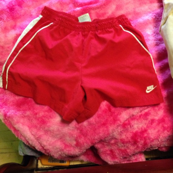 Red nike shorts