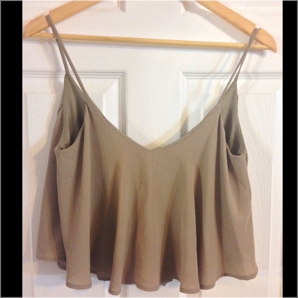 Tops - beige sheer crop top