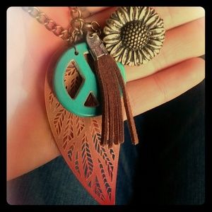 Hippie style long necklace