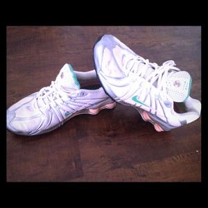 White-Pink-Green Nike Shox
