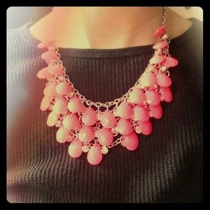 Coral colored necklace&earrings set