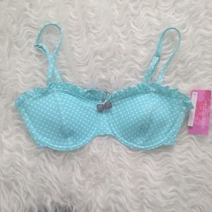 🌞 blue polka dot ruffled bikini top 🌞