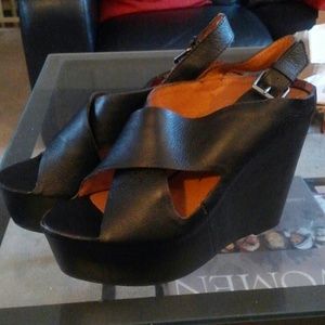 Leather Wedge Sandal
