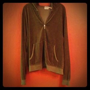 Juicy Couture olive green velour sweatshirt