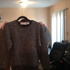 Evan Picone crew neck silver/metallic/black