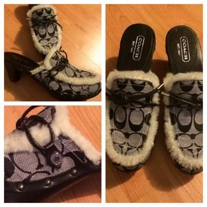 Coach slide on clogs, mules, shoes