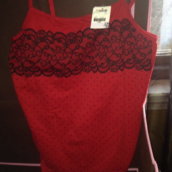 Red and black tank top