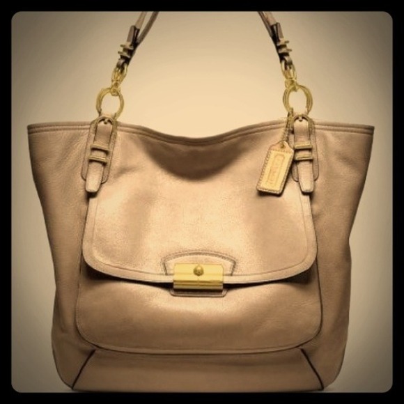 💯Coach Kristen Fawn Leather Handbag Bag Purse CC