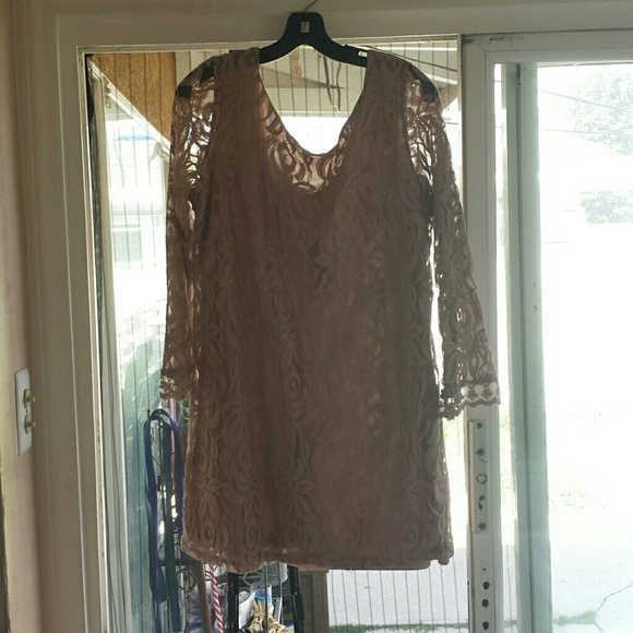 Taupe shift dress
