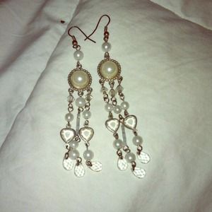 Costume white earrings