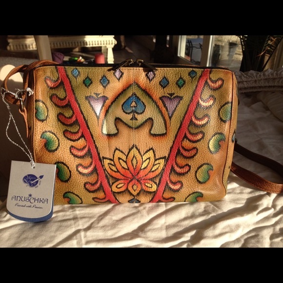 Hand Painted Leather Anuschka Handbag