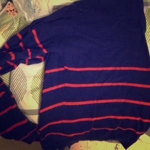 Blue with orange stripes sweater