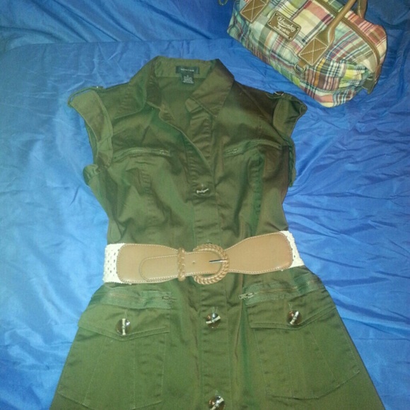 *Spense* Olive Cargo Dress