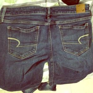 Dark wash skinny stretch jeans