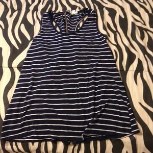 Navy stripes tAnk top with zipper on the back
