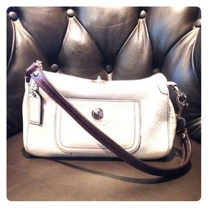 White Leather Vintage Coach Purse