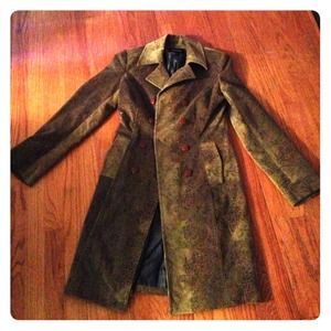 Olive green velveteen coat