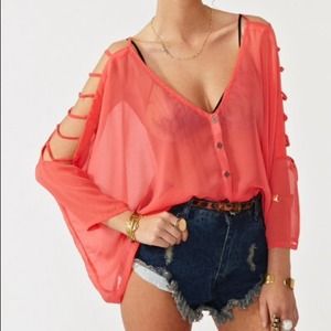 Nasty gal coral blouse